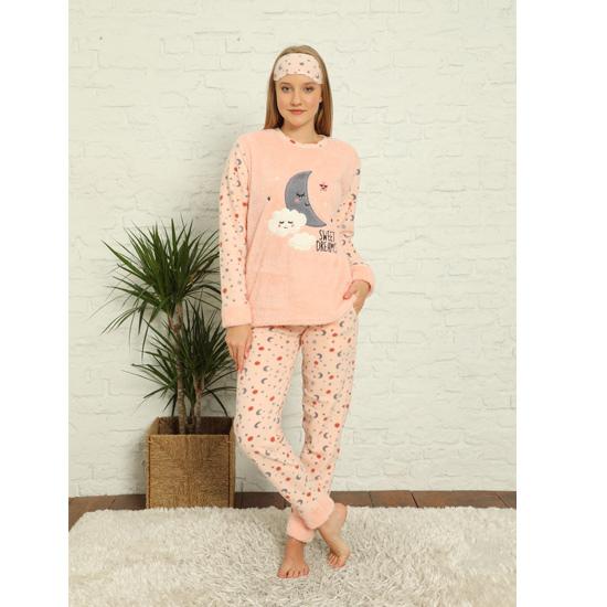 

Женская пижама с манжетами Akbeniz Welsoft Fleece 8436