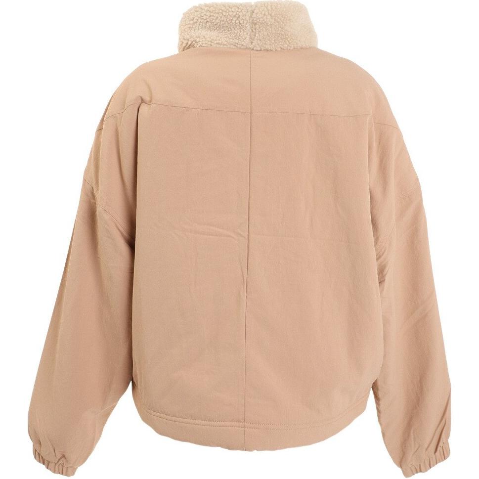 Nike Spliced Logo Embroidered Funnel Neck Fleece Jacket Women Outerwear Lotus-Pink DQ6847-200