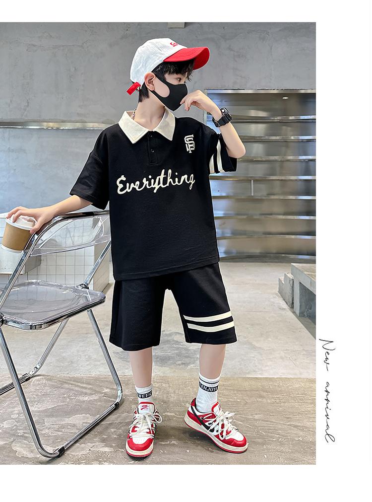Children's Clothing Boys Summer Short-Sleeved Polo Shirt Set