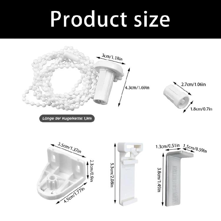 1Set Roller Blind Clutch Replacement Parts Roller Blind Clutch with Brackets and Bead Chain Shade Hardware Accessories