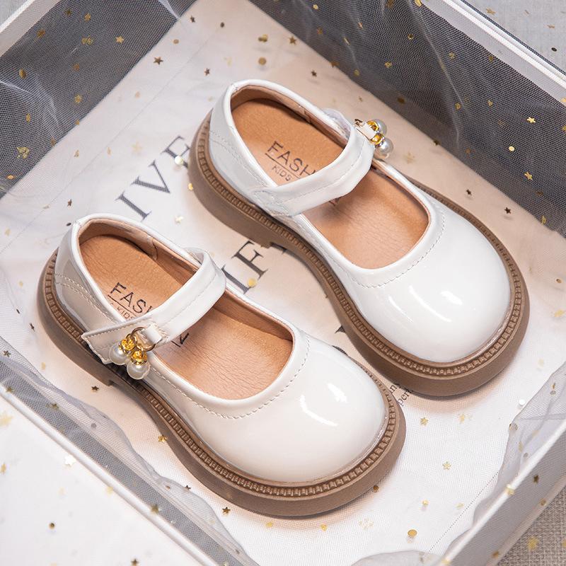 Girls' black leather shoes, children's soft-soled princess shoes 2025 performance shoes, older children's primary school students' leather shoes, wome