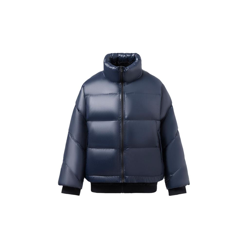 Jachetă scurtă călduroasă sport de puf pentru femei, de culoare solidă, negru AYMR514-1