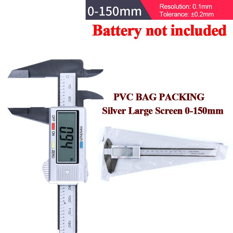 0-100mm 0-150mm Electronic Digital Caliper Carbon Fibre Vernier Calipers Plastic Gauge Micrometer Ruler Measuring Tools