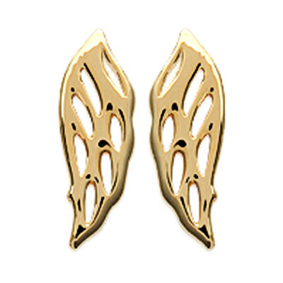 [L6316] - Επιχρυσωμένοι Κρίκοι 'Φτερά Αγγέλου' χρυσοί - 19x4 χιλ.