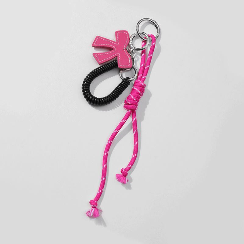 Luxury Charm Tassel Love Heart Pendant Handmade Creative Bowknot Keychain Cute Glossy Pendant Keychain Bag Accessories