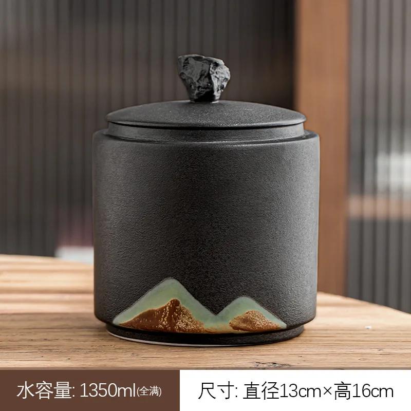 Yuanshan Tea Jar Large Sealed Ceramic Storage Jar Pu'er Storage Tank Stoneware Tea Warehouse Tea Storage