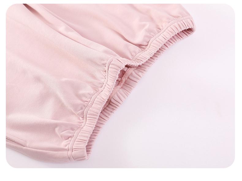 Women's Plus-Size Pure Cotton Long Sleeve Pajama Set with Breast Pads - High-End Spring/Autumn Home Wear