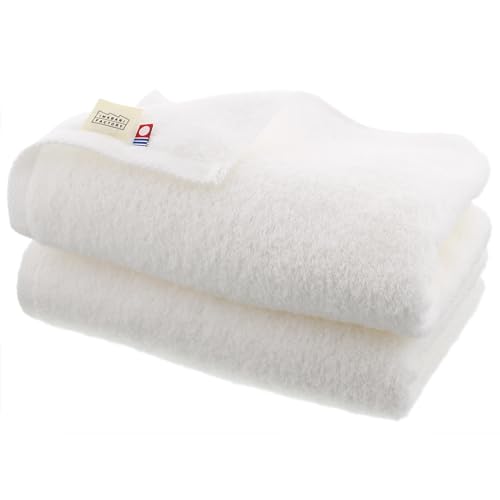 Imabari Towel Certified Imabari Factory Slim Bath Towel Made in Japan White Approx. 34 x 110cm Set of 2