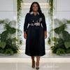 European-American Miyake Pleated Dress: Elegant Suit Collar, Chic Socialite Style, Mid-length Fashion Skirt