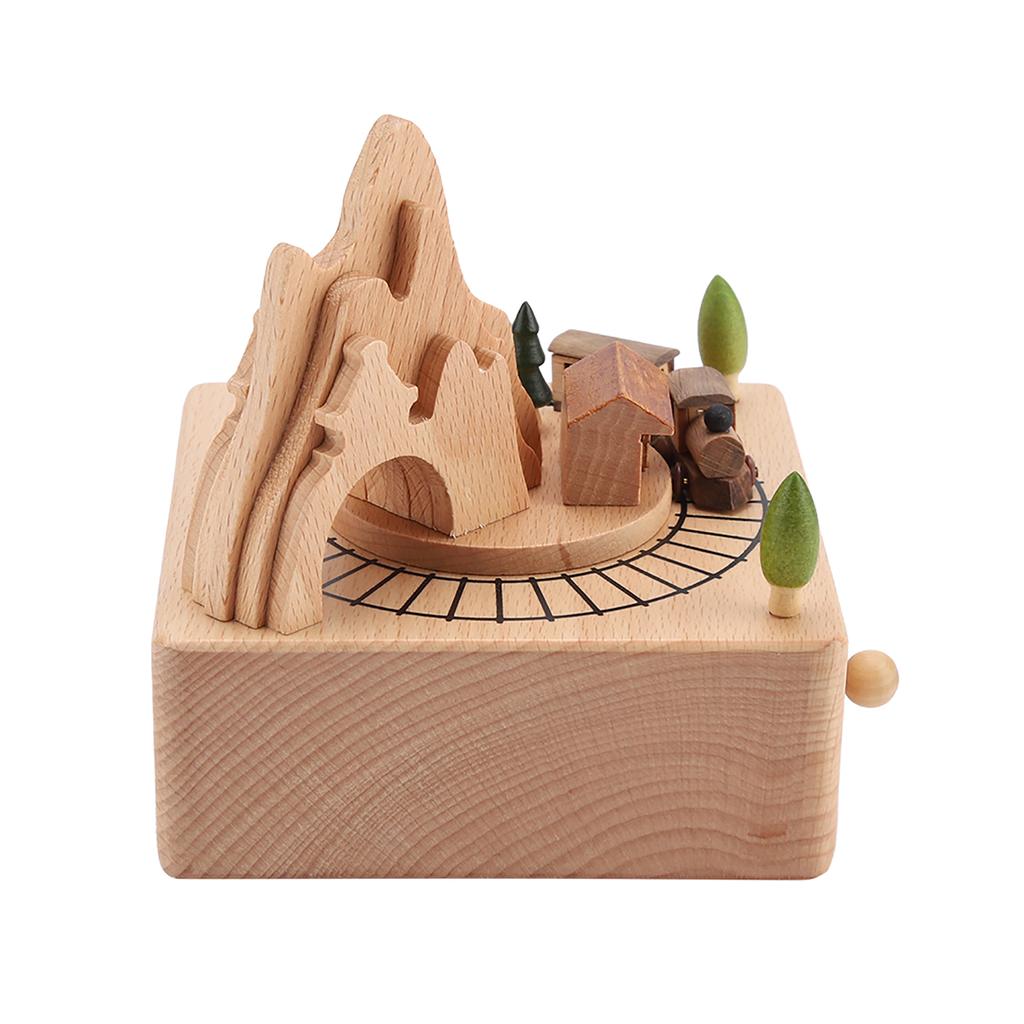 Wooden Music Box Beautiful Wood Musical Crafts Birthday Christmas Gifts Home Decoration