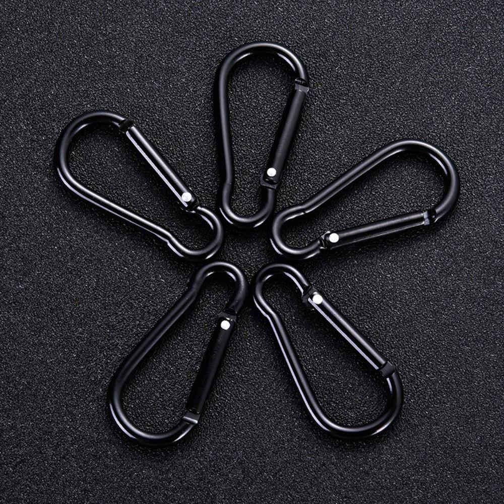 

5pcs Black Spring Snap Clip Aluminium Alloy Water Bottle Hooks Outdoor Tool