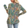 Fashionable Women's Long Sleeved Retro Printed Lightweight Sweater With Loose Round Neck Top