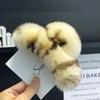 Pure Color Faux Fur Large Hair Clip Leopard Print Winter Hair Accessories Sweet Grasp Clip  Girls