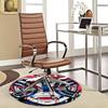 1pc Anime Cartoon Design Round Carpet - Office Chair Mat with Blood-Curdling Eyes Print - Non-Slip Rug for Home Decor, Office Use, Gaming Room Floorin