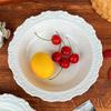 French Style Relief Ceramic Plate Luxury Restaurant Steak Dessert Plates Creative Solid Color Tableware Exquisite Home Rice Bowl