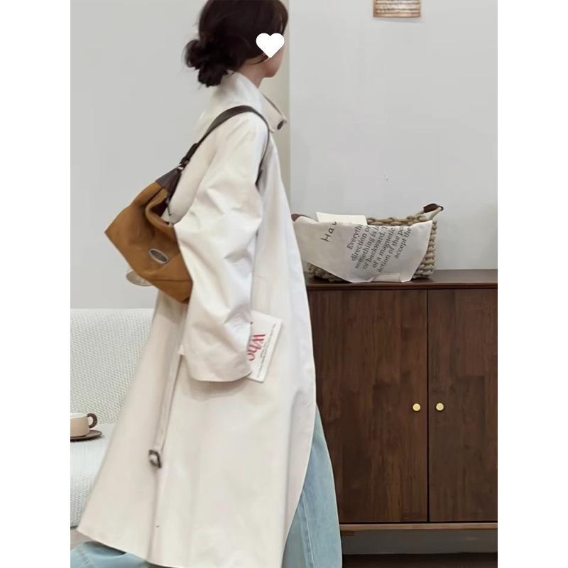 Mittellanger Trenchcoat für Damen - Petite Design, Stilvoll für den frühen Frühling & Herbst, Inspiriert von Korea & Japan, Lässig und Schick.
