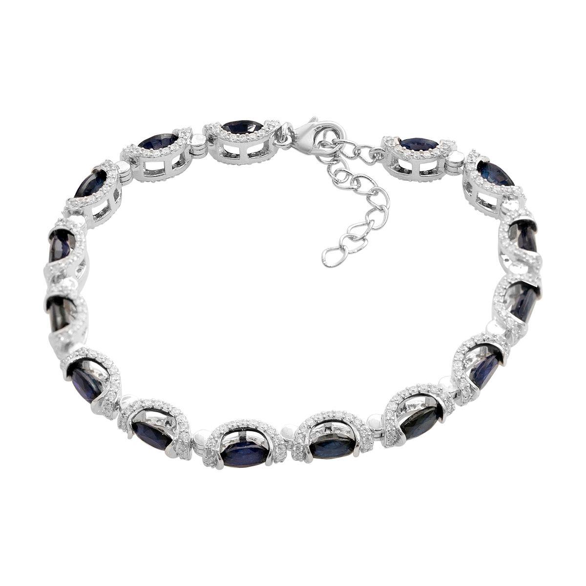 

Silver bracelet with natural sapphire 12.81ct, item weight 12.69 g (2205586) 17-20cm сапфіровий