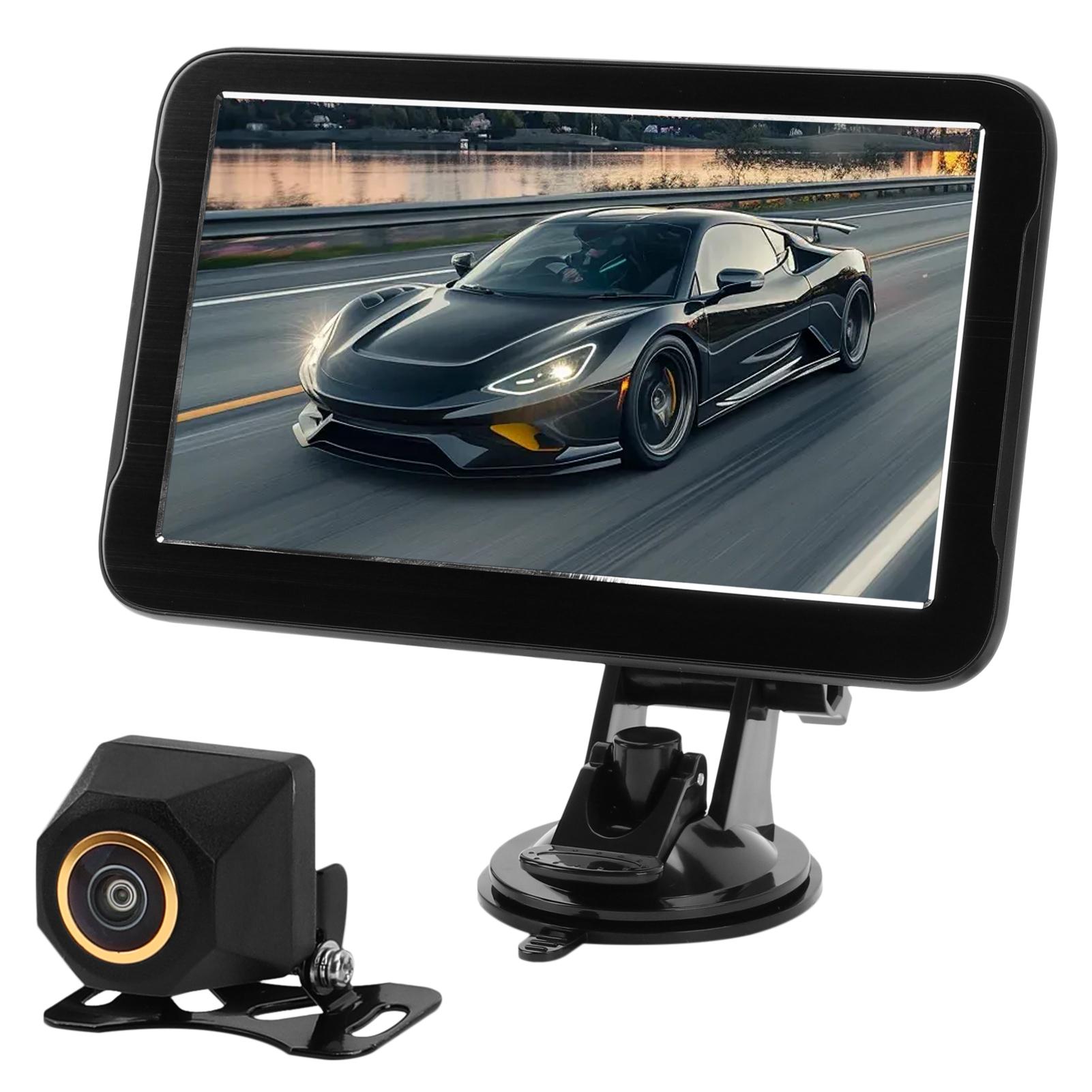 

1080P Backup Camera System with 7 Inch Monitor, Car Parking Rearview Monitor System and Reverse Safety with Distance