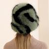Imitation Mink Hat Female Zebra Pattern Bucket Hat Winter Warm Plush Washbasin Hat