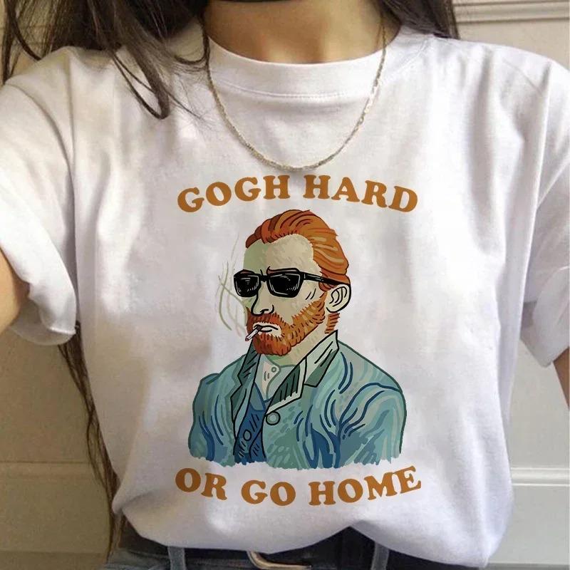 Artistic Van Gogh Paintings Graphic T Shirt With Classic Art Quotes Creative Designs Stylish Casual Short Sleeve Tee For Daily