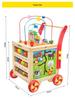 Wooden Toddler Push Walker Car with Adjustable Speed - Multifunctional Educational Toy