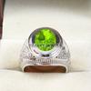Peridot Oval Cut Gemstone With 925 Sterling Silver Ring For Men's #B481 JL375683936231