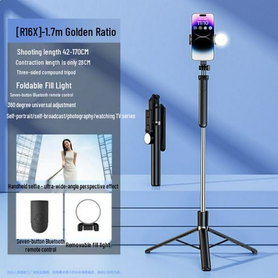 2024 Anti-Shake 360° Rotating Selfie Stick Tripod & Stabilizer
