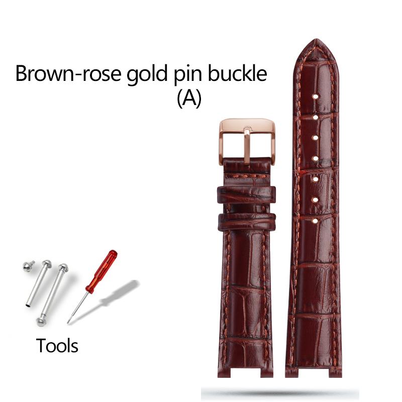 For Bao-ruo Watch Band 88105L/88103L/GG015 Genuine Leather Watchband Notched Bracelet Red Brown Black Fashion Strap Women 18mm