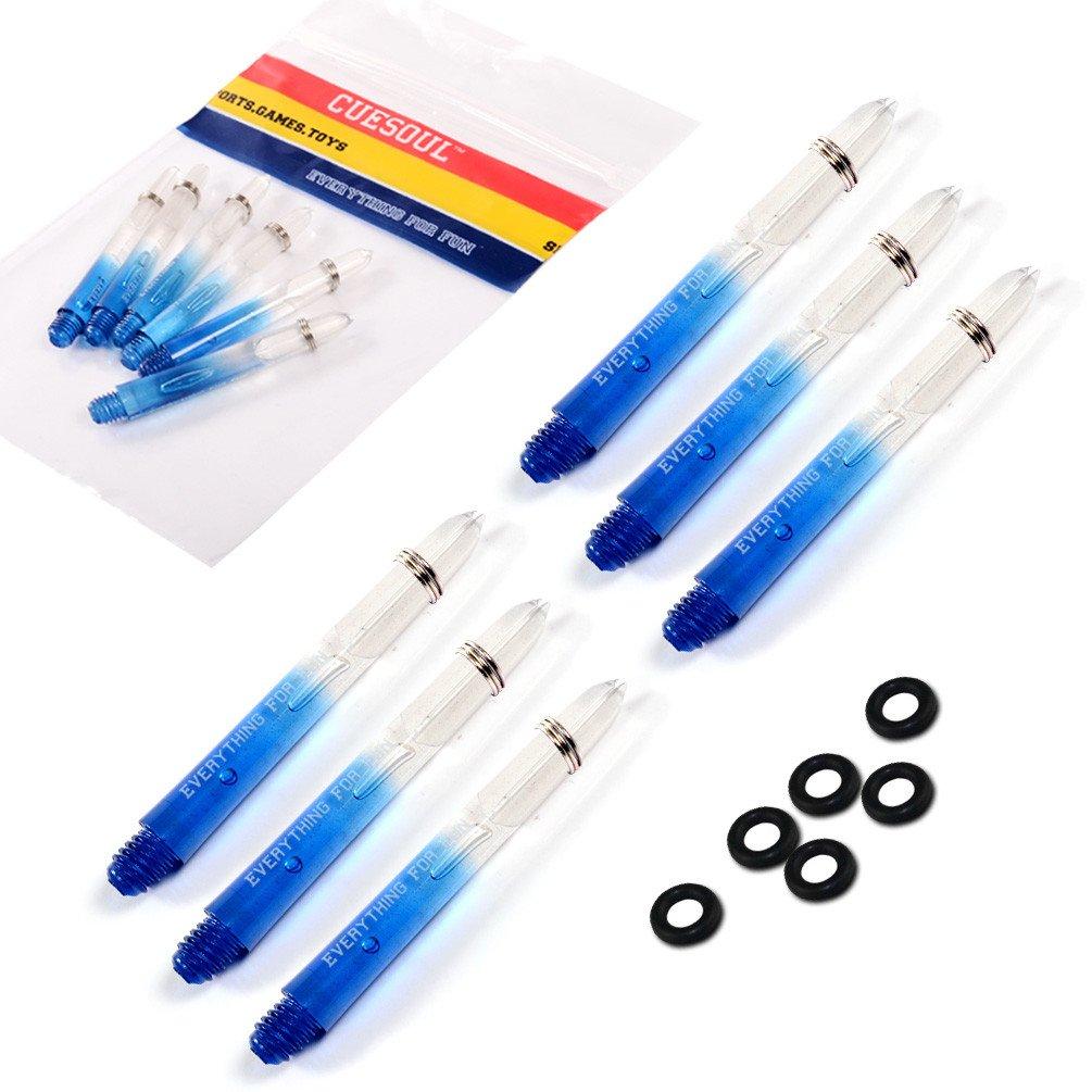 

CUESOUL 2 Sets (6pcs) 2BA Medium Durable PC Material Dart Shafts + O Rings + Shaft Rings (blue)