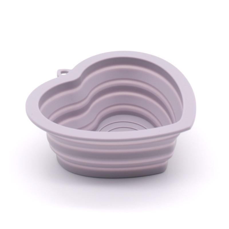 Ciotola Pieghevole in Silicone per Animali Domestici, Ciotola per Riso per Cani, Ciotola Carina a Forma di Cuore per Cuccioli, Ciotola per Gatti, Ciotola Portatile da Esterno, Ciotola per Cibo per Cani