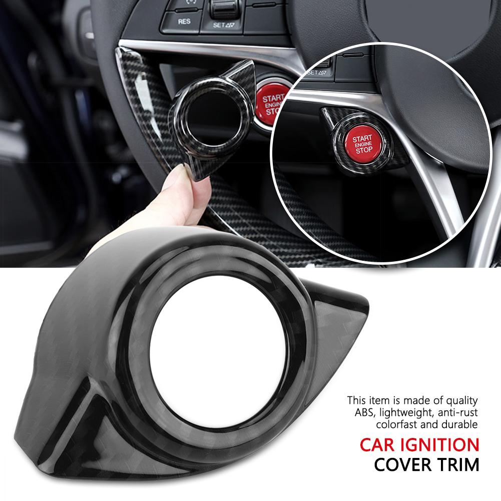 Car Interior Ignition Engine Start Stop Button Frame Cover for Alfa Romeo Stelvio Giulia