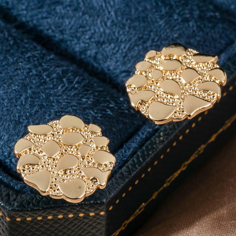 Pendientes Dorados Geométricos Irregulares Retro Elegantes Aleación Comodidad Y Joyería Versátil Para Mujeres Hombres Regalo