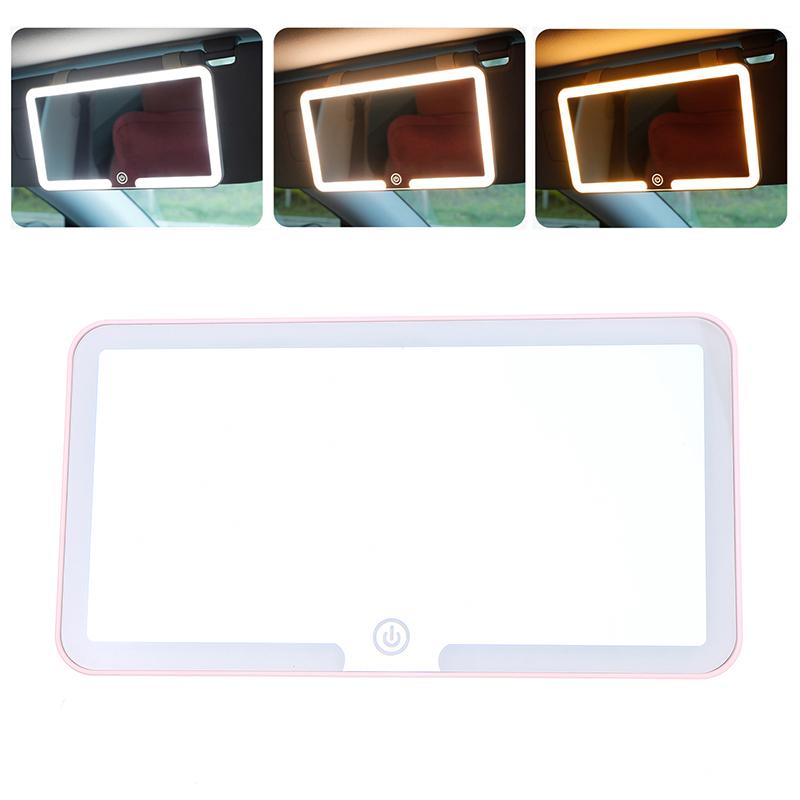 1ks Dámské dobíjecí přisvětlovací světlo Tenké kosmetické zrcátko Zrcátka do interiéru auta Deska sluneční clony LED HD make-up zrcátko pro dívky
