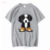 Inktastic Bernese Mountain Dog T Shirt Kiniart Bmd Cute Drawing Illustration Vintage Washed Stylish Homme Stretched Versatile
