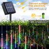 Solar LED Meteor Shower Rain Lights Falling Light Waterproof 8Tubes 288LED Fairy Lights For Xmas Tree Garden Wedding Party Decor