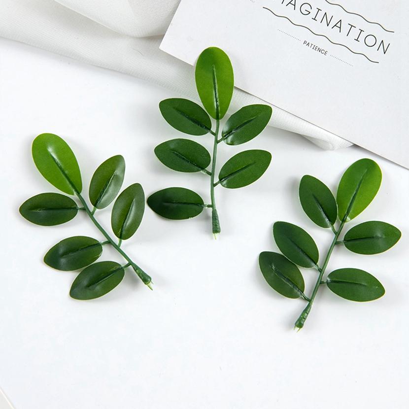 10 Pcs green Foliage Artificial plants For DIY Home windowsill Christmas Wreath Accessories Wedding arch Decor Photography props