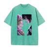 Iguro Obanai Kanroji Mitsuri Demon Slayer Print T-shirt Men Women Short Sleeve Clothing Cotton Tshirt Harajuku Washed Tops Tee