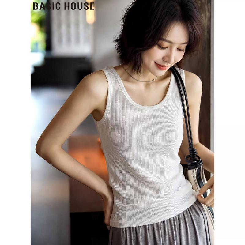 Basic House Women s Round Neck Sleeveless Tank Top 2XL