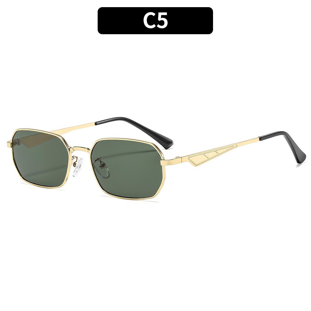 Women's sunglasses, fashionable metal square sunglasses, men's and women's driving sunglasses.