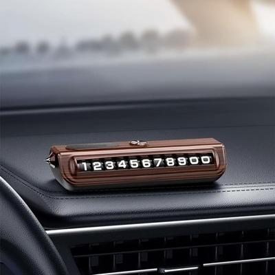 Emergency Car Window Breaker with Temporary Parking Number Display and Dashboard Mount