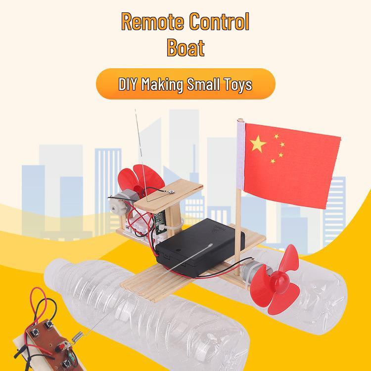 DIY Remote-Controlled Wind-Powered Boat Model 14 x 20 cm
