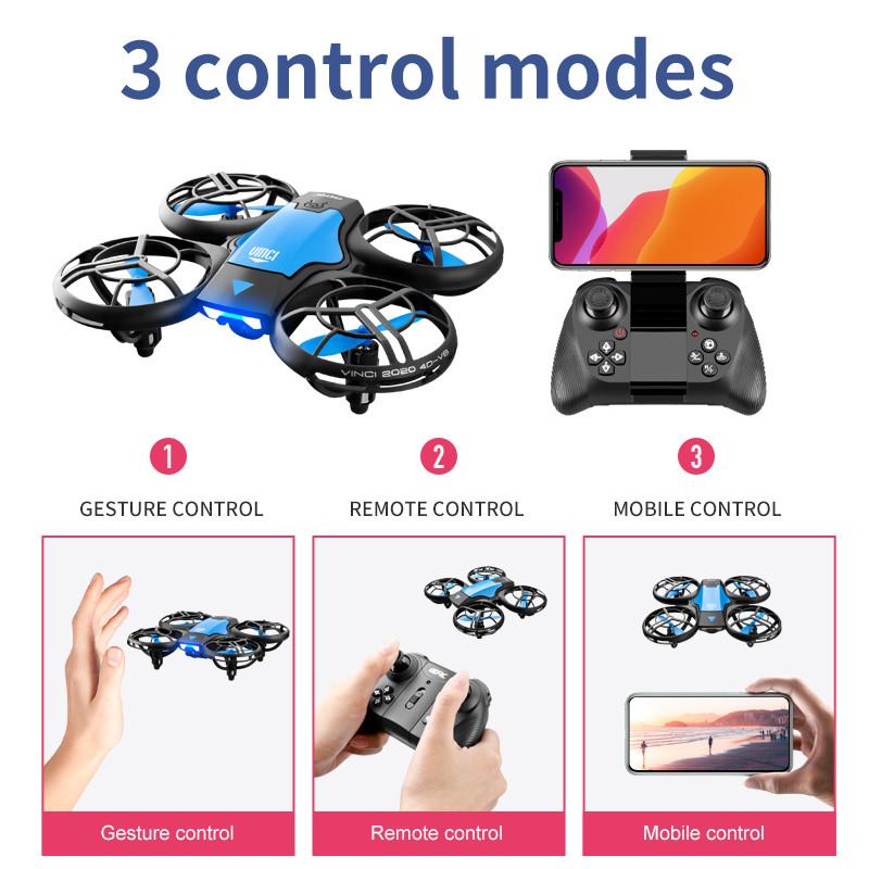 V8 New Mini Drone 4k Profession HD 1080P Wide Angle Camera WiFi FPV RC Dron Height Keep Drones Helicopter Kids Toys 4DRC
