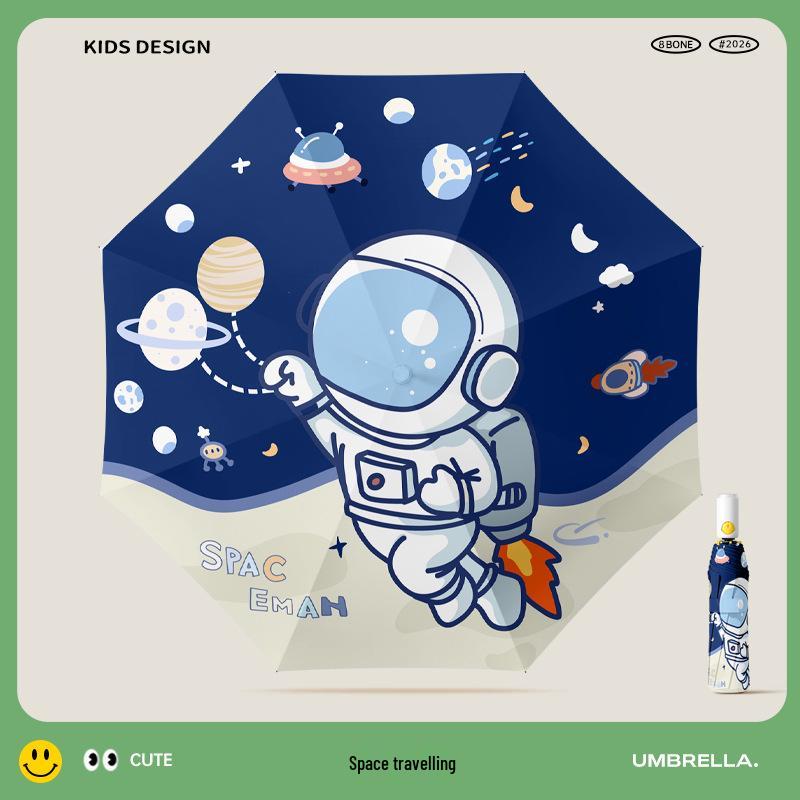 Automatic Cartoon Kids' Umbrella: Sun Protection, Windproof, Anti-lost, One-button Open/Close, Safety Anti-pinch