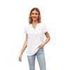 Sommer T-shirt Europäischen und Amerikanischen Neue Produkt frauen Satin V-ausschnitt Rüschen Ärmeln Mode Büro Arbeit Top S-2XL