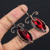 Garnet & Garnet Mystic Topaz Jewelry, 999 Copper Wire Wrapped Earrings, Handmade Gemstone Jewelry Earrings For Memorial Day