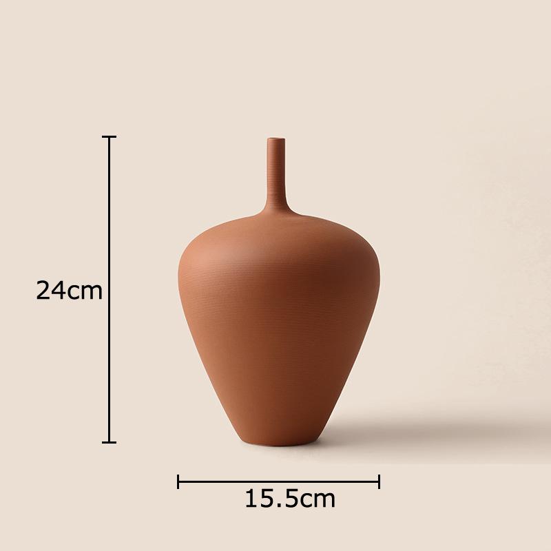 Creative Brushed Frosted Ceramic Vase Minimalist Plant Pots Table Decoration Flowers Arrangement Vases Room Aesthetic Decor