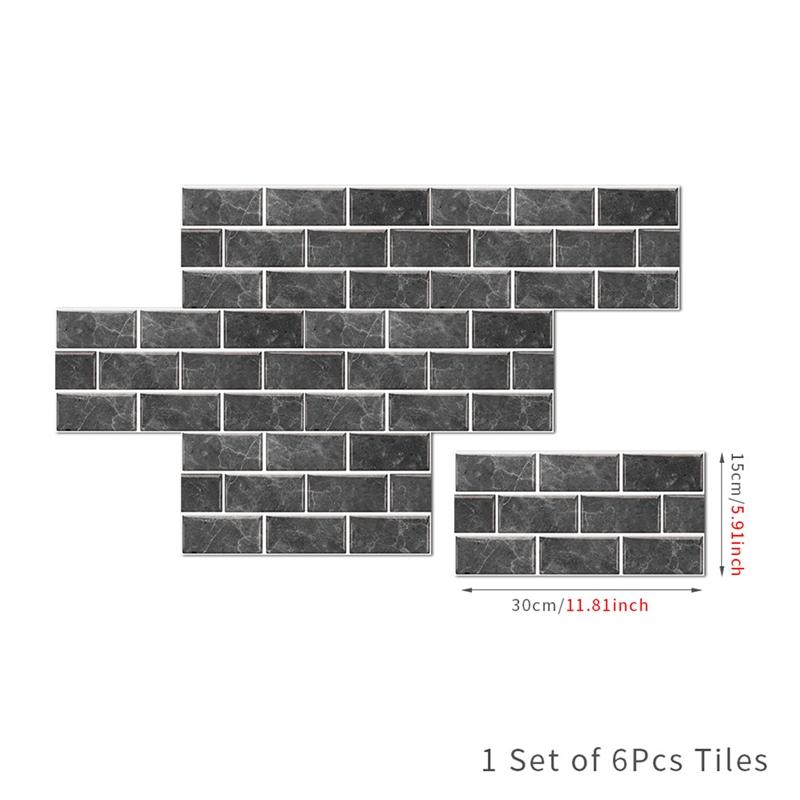 

6 шт. Самоклеящиеся водонепроницаемые ПВХ съемные наклейки для плитки ретро изумрудные настенные наклейки для кухни и спальни декоративные обои