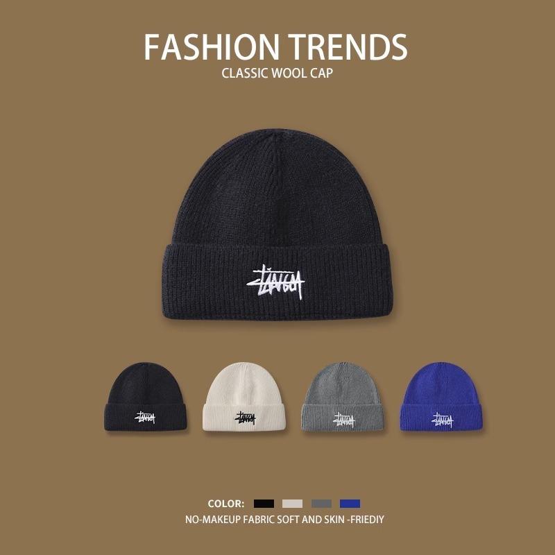 Knitted hat men's winter trendy brand big head circumference bag head cold hat versatile warm wool hat women show small face