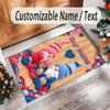 Gnome Theme Crystal Velvet Rug Personalized Custom Name Text Soft Floor Mat Home Decor