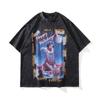 Harajuku Japanisch Y2K Spice Girls Anime Bedrucktes Gewaschenes Altes Kurzarm-T-Shirt Herren- Und Damen-Retro Guochao Marke T-Shirt
